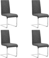 Decoways - Eetkamerstoelen 4 st kunstleer grijs