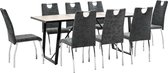 Decoways - 9-delige Eethoek kunstleer zwart
