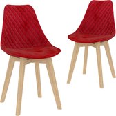 Decoways - Eetkamerstoelen 2 st fluweel rood