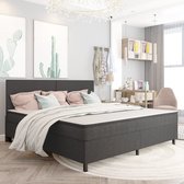 Decoways - Boxspring stof donkergrijs 200x200 cm