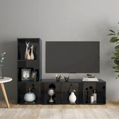 Decoways - Tv-meubelen 2 stuks 107x35x37 cm spaanplaat hoogglans zwart