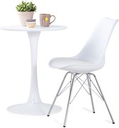 Decoways - Eetkamerstoelen 6 st kunstleer wit