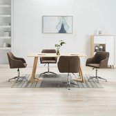 Decoways - Eetkamerstoelen draaibaar 4 stuks stof bruin