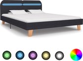 Decoways - Bedframe met LED stof donkergrijs 160x200 cm