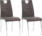 Decoways - Eetkamerstoelen 2 st kunstleer bruin