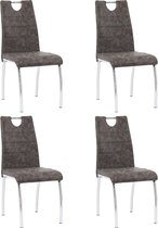 Decoways - Eetkamerstoelen 4 st kunstleer bruin