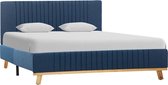 Decoways - Bedframe stof blauw 140x200 cm