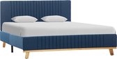 Decoways - Bedframe stof blauw 140x200 cm