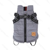 Three Layers hondenjasje met Harness L30Cm grijs