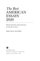 The Best American Series - The Best American Essays 2020