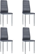 Medina Eetkamerstoelen 4 st kunstsuède grijs