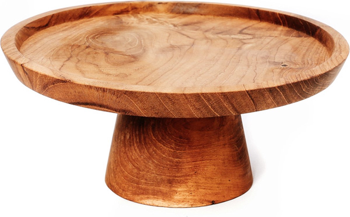 De Teak Root Taart Plateau - S