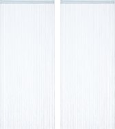 Relaxdays 2x draadgordijn zilver - draadjesgordijn - deurgordijn - slierten 90x245 cm