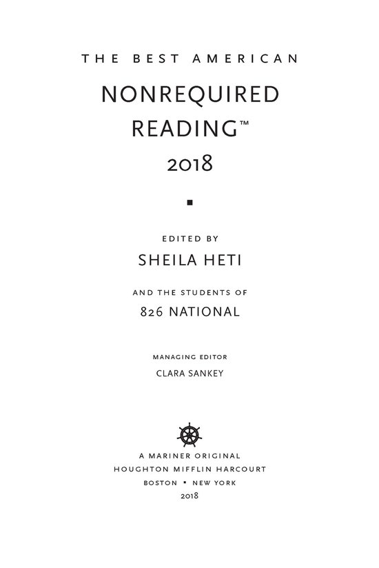 Best American The Best American Nonrequired Reading 2018 (ebook