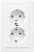 Dubbel stopcontact - Inbouw - Randaarde - 2V - Verticaal - Beveiliging - Actief Wit - M-Smart - Schneider Electric - MEG2425-1425