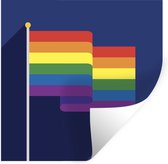 Muurstickers - Sticker Folie - Een illustratie van een vlag in de kleuren van de regenboog - 120x120 cm - Plakfolie - Muurstickers Kinderkamer - Zelfklevend Behang XXL - Zelfklevend behangpapier - Stickerfolie
