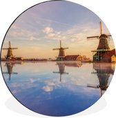 WallCircle - Wall Circle - Wall Circle - Moulins à vent en enfilade - Aluminium - Dibond - 140x140 cm - Intérieur et Extérieur