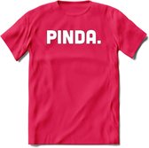 Pinda - Snack T-Shirt | Grappig Verjaardag Kleding Cadeau | Eten En Snoep Shirt | Dames - Heren - Unisex Tshirt | - Roze - XXL