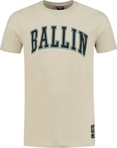 Ballin Amsterdam -  Heren Slim Fit   T-shirt  - Bruin - Maat XL