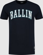 Ballin Amsterdam -  Heren Slim Fit   T-shirt  - Blauw - Maat M