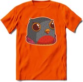 Casual duif T-Shirt Grappig | Dieren vogels Kleding Kado Heren / Dames | Animal Skateboard Cadeau shirt - Oranje - XXL