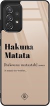 Samsung A52 hoesje glass - Hakuna Matata | Samsung Galaxy A52 5G case | Hardcase backcover zwart
