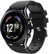 Siliconen Smartwatch bandje - Geschikt voor  Fossil Gen 6 - 44mm siliconen bandje - zwart - Strap-it Horlogeband / Polsband / Armband