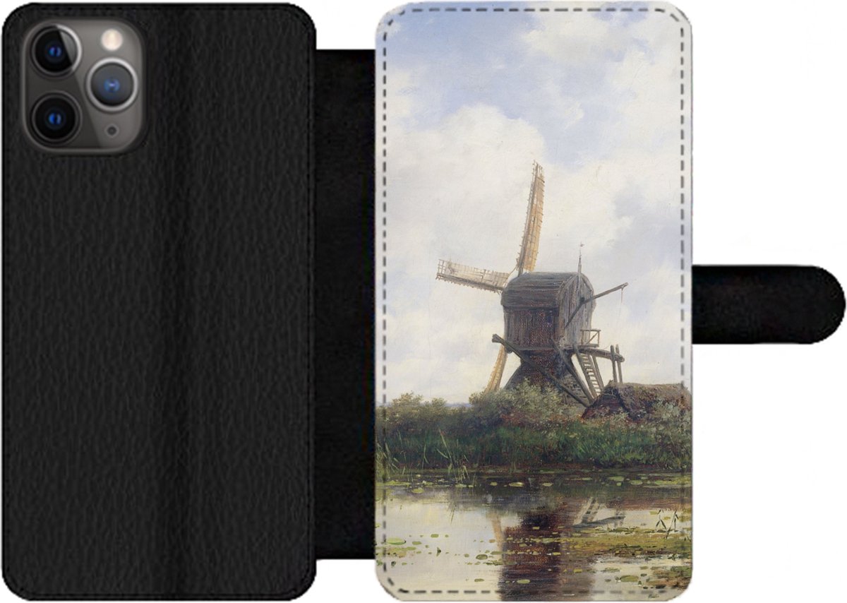 Telefoonhoesje Geschikt voor iPhone 11 Pro Max telefoonhoesje - Schilderij - Molen - Oude meesters - Met vakjes - Wallet case met magneetsluiting