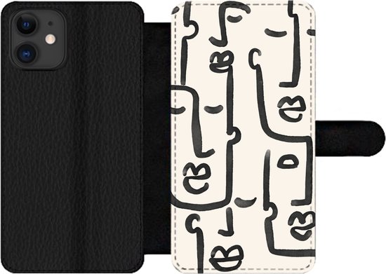 iPhone 11 Wallet Case bookcase phone case - Motifs - Abstrait - Line au trait - Avec poches - Étui portefeuille avec fermeture magnétique