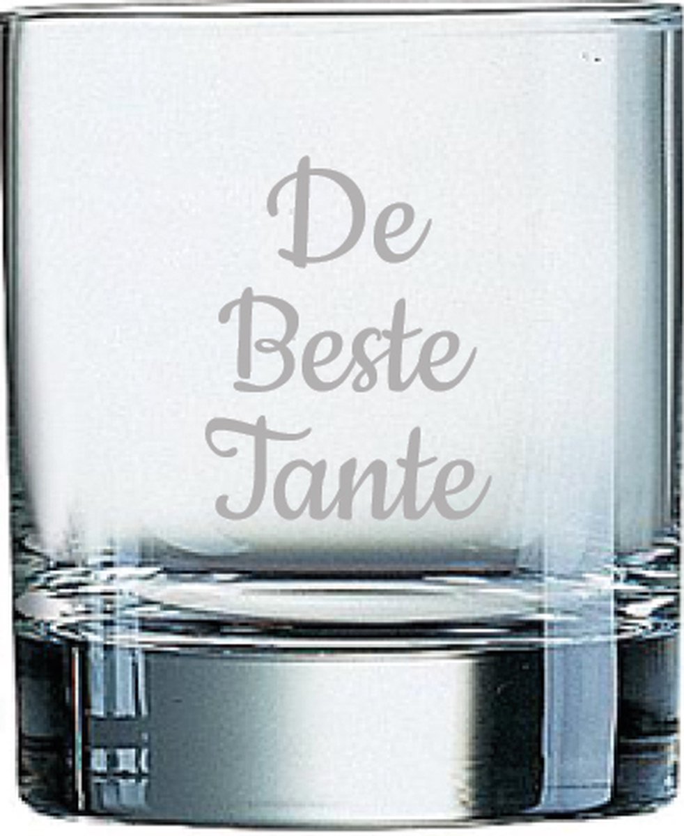Gegraveerde Whiskeyglas 20cl De Beste Tante