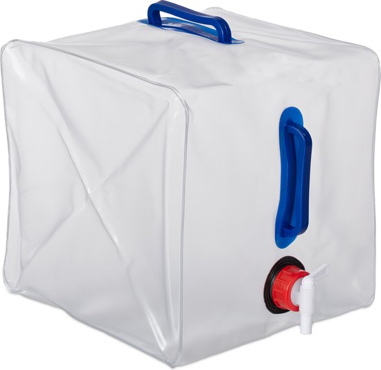 Relaxdays opvouwbare jerrycan set van 4 - 20 liter - met kraan - BPA-vrij kunststof - camping - transparant van Relaxdays — afbeelding 3