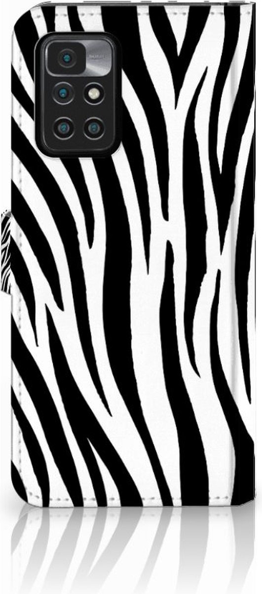 Xiaomi Redmi 10 Telefoonhoesje met Pasjes Zebra