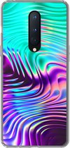 Geschikt voor OnePlus 8 hoesje - Kunst - Golf - Psychedelisch - Siliconen Telefoonhoesje