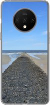 Geschikt voor OnePlus 7T hoesje - Noordzee - Strand - Water - Siliconen Telefoonhoesje