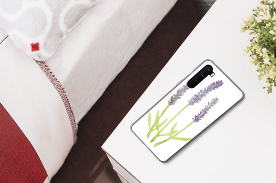 Telefoonhoesje Geschikt voor OnePlus Nord hoesje - Lavendel - Aquarel - Planten - Siliconen Telefoonhoesje Telefoonhoesje