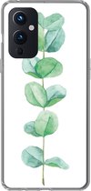 Geschikt voor OnePlus 9 hoesje - Waterverf - Eucalyptus - Plant - Siliconen Telefoonhoesje