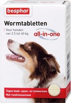 Beaphar All In One Ontwormingsmiddel - Hond 2.5-40 kg - 4 Tabletten