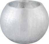 Windlicht | glas | zilver | 15x15x (h)12 cm