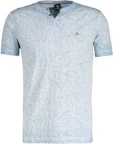 Lerros T-shirt Serafino Met Allover Print 2233946 412 Mannen Maat - XXL