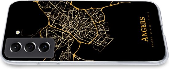 Coque Samsung Galaxy S21 FE - Angers - Carte - Or - Coque de téléphone en Siliconen