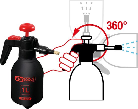 KS Tools - Drukspuit - Handmatige verstuiver - 1 liter - Precisie sproeigereedschap — afbeelding 5