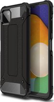 Mobigear Hoesje geschikt voor Samsung Galaxy A22 5G Telefoonhoesje Hardcase | Mobigear Outdoor Backcover Shockproof | Schokbestendig Galaxy A22 5G Telefoonhoesje | Anti Shock Proof - Zwart