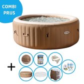 Intex - Bubble Massage - Jacuzzi - 196 x 71 cm - Beige - Inclusief onderhoudspakket en bekerhouder