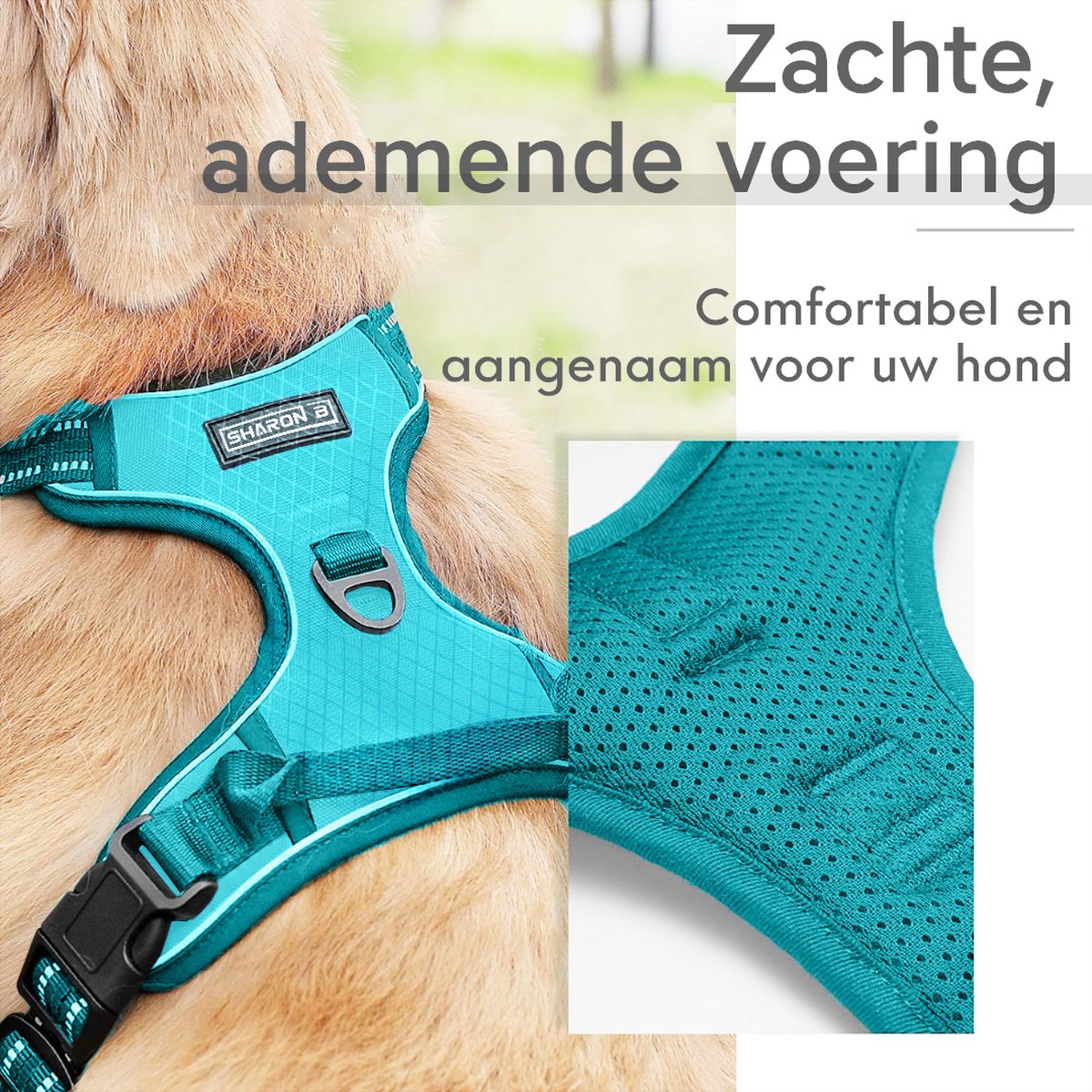 STUCH Hondentuigje, verstelbaar nylon harnas, gevoerd, voor kleine