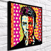 David Bowie Pop Art Poster in lijst - 70 x 70 cm Fotopapier Mat 180 gr Framed - Popart Wanddecoratie