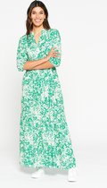 LOLALIZA Maxi-jurk met bloemenprint - Groen - Maat 34