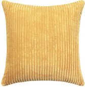 Kussenhoes 60x60 cm - Rattan Geel - Kussenhoesje - Kussen Hoes - Woonkamer - Decoratie - Bank - Corduroy