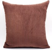 Kussenhoes 45x45 cm - Donker Bruin - Kussenhoesje - Kussen Hoes - Woonkamer - Decoratie - Bank - Corduroy