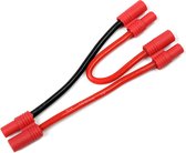 Revtec - Power Y-kabel - Serieel - 3.5mm Goudconnector - 14AWG Siliconen-kabel - 12cm - 1 st
