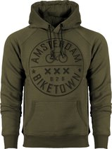 Fox Hoodie Amsterdam Bike Town - Army Legergroen - Embossed - maat M